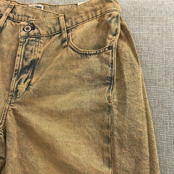 NWT Free People Boomerang hi rise long sandblast worn look denim shorts - Picture 6 of 13